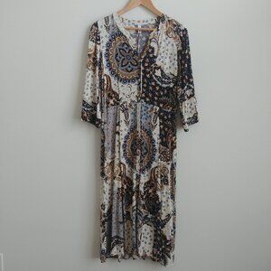 Soya Concept Denmark midi maxi button front dress boho paisley Medium